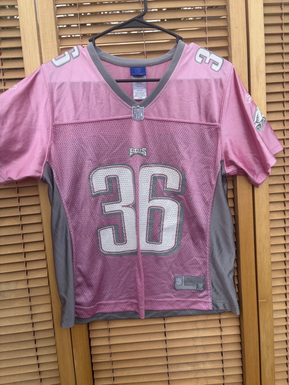 NFL Womens Pink and Gray #36 Jersey KIDS LOOSE LARGE OR WOMENS FIT SMALL/MEDIUM